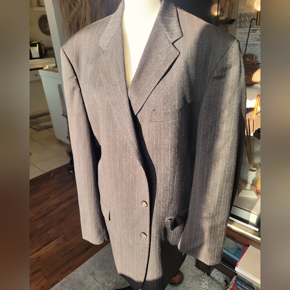 Burberry Classic Gray Pinstripe Blazer